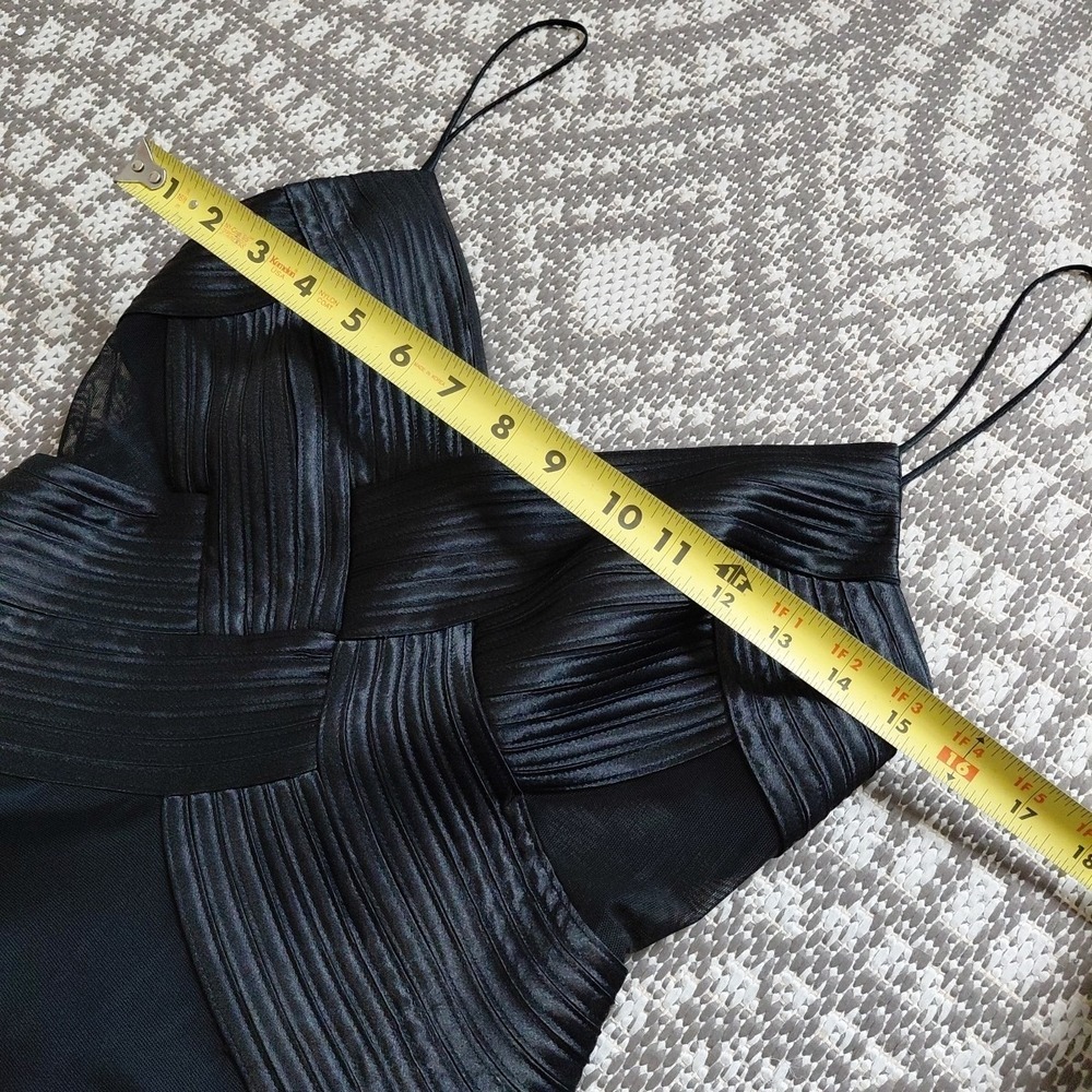 Evening Bandage‎ Corset Dress SMALL Black Mesh Flair Vampire Fairygoth VTG Sheer - Picture 11 of 16